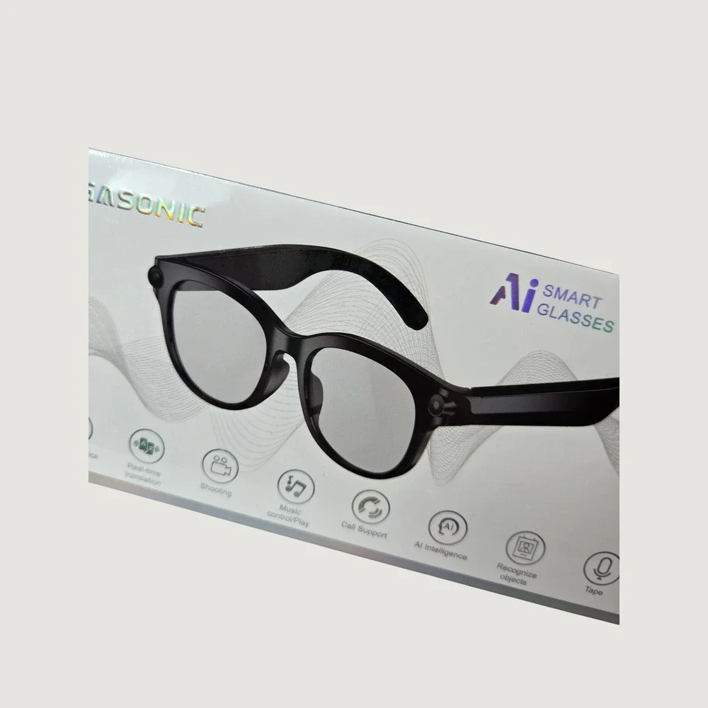 Wegasonic S99 Max AI Smart Glasses Black HD Camera Bluetooth Real-Time Trans